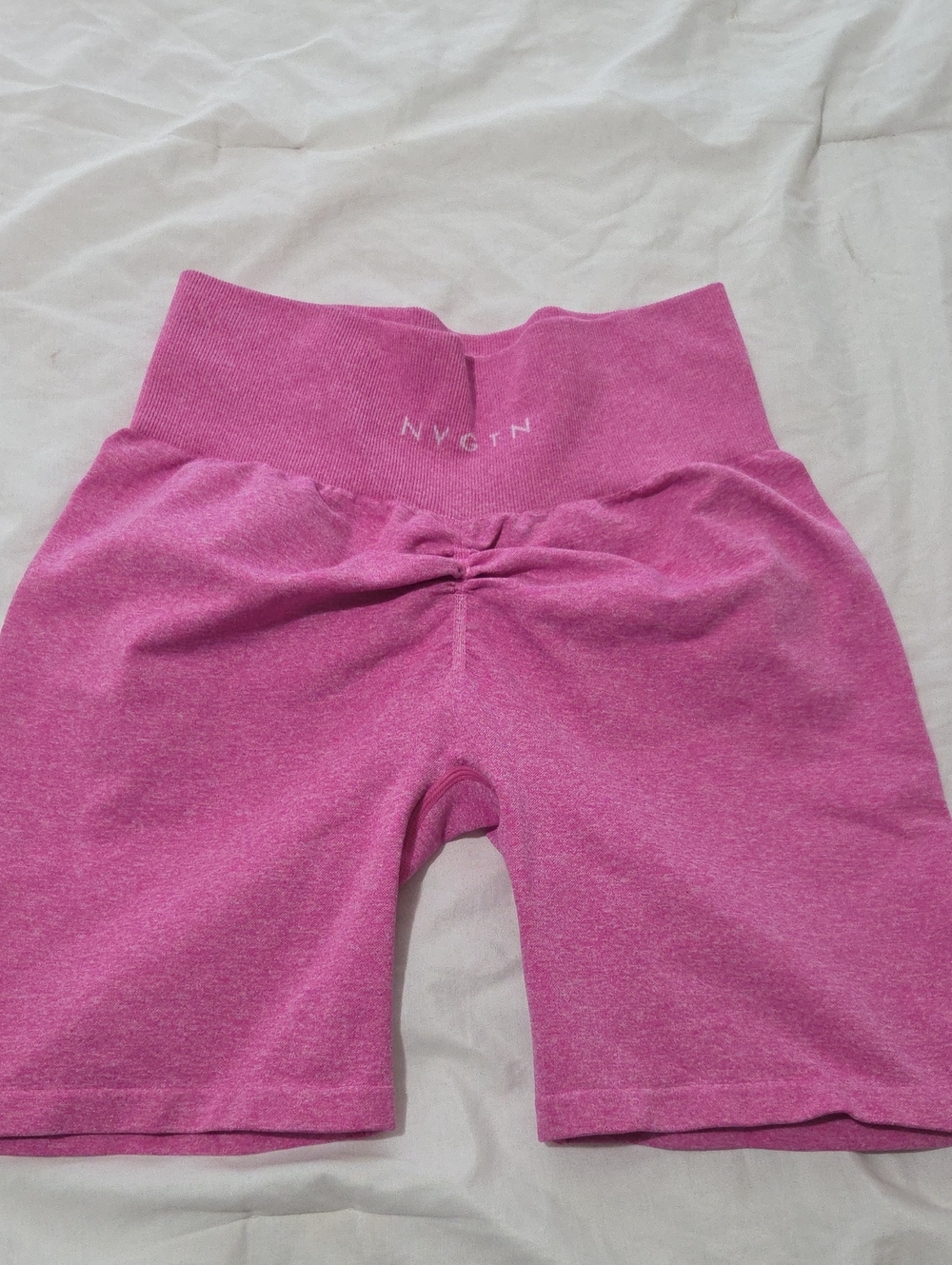 NVGTN Hot Pink Womes Ruched High-Rise Bike Shorts